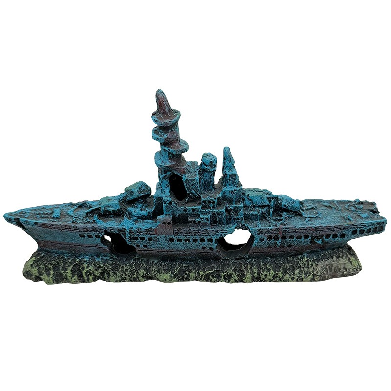 Resin Damaged Navy War Boat Sh - огляд і ціна Aquarium Marina