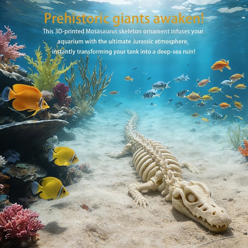 1Pcs Realistic Mosasaur Skelet - огляд і ціна Marine Aquarium Used